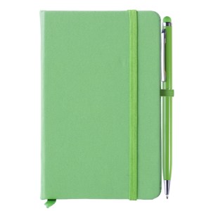 LIBRETA CON BOLIGRAFO AITANA A2182 VERDE CLARO (Libreta: Poliuretano / Bolígrafo: Aluminio)