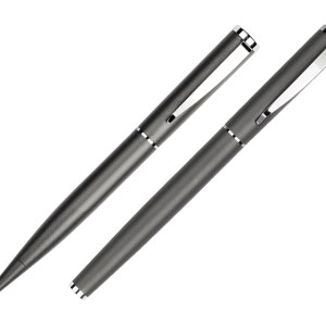 JUEGO DE BOLIGRAFOS METALICOS HARMONY A2202 GRIS (Acero Inoxidable)