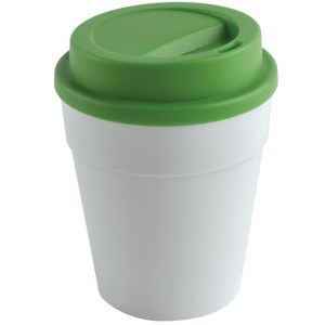 VASO 350 ML. CON TAPA DE PLASTICO LATE A2234 VERDE CLARO (Plástico PP)