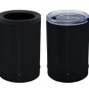 VASO TÉRMICO DOBLE PARED Y PORTA LATA CROP A2429 NEGRO (Acero inoxidable 304)
