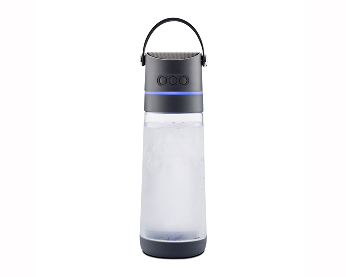 CILINDRO DE TRITAN CON BOCINA BLUETOOTH SOUNDTEK A2434 GRIS (Tritan)