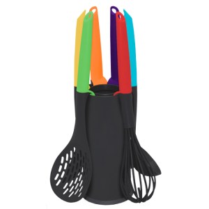 JUEGO DE UTENSILIOS BIRYANI A2437 NEGRO (Nylon puro / Plástico PP)