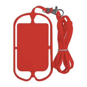 COLLAR PORTA CELULAR CON TARJETERO LASTIC A2439 ROJO (Silicón)