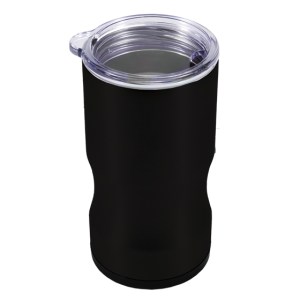 VASO TÉRMICO DOBLE PARED Y PORTA LATA  DEUX A2468 NEGRO (Acero inoxidable 304)