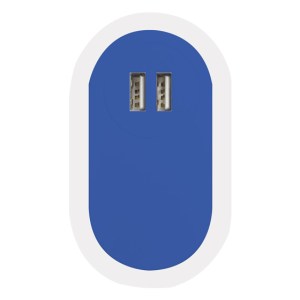 CARGADOR DOBLE USB GOST A2495 AZUL (Plástico ABS)