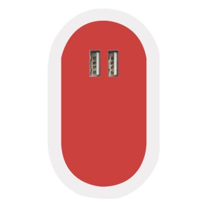 CARGADOR DOBLE USB GOST A2495 ROJO (Plástico ABS)
