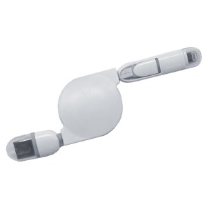 CABLE RETRÁCTIL PARA CARGA JUMPER A2496 BLANCO (Plástico ABS)
