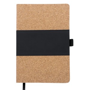 LIBRETA VERTICAL SAUDIA A2570 NEGRO (Corcho / Termo PU)