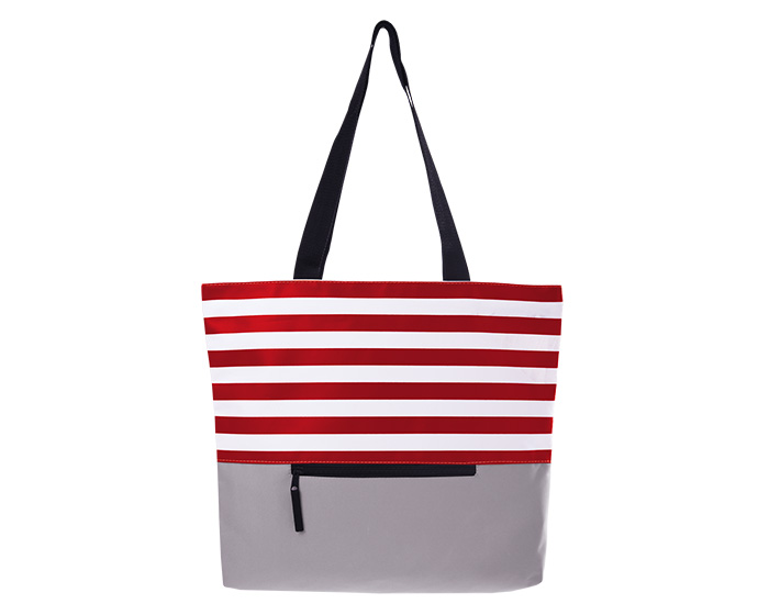 BOLSA CON DISEÑO FRANJAS MARGIN A2589 ROJO (Poliester 600 D)