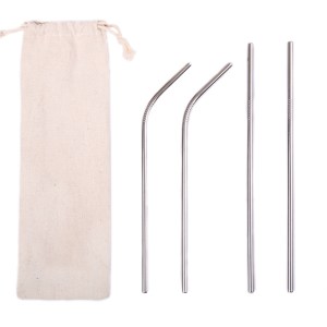 KIT ECOLÓGICO DE POPOTES ACERO INOX. CLEAN A2647 PLATA (Acero Inoxidable)