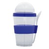 VASO DOBLE PARED DE PLASTICO CON CUCHARA FROYO A2653 AZUL (Plástico AS / Silicón)