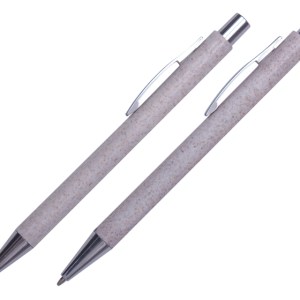 SET DE BOLÍGRAFOS ECOLÓGICOS BRAZIL A2692 BEIGE (Fibra de Trigo / Metal)