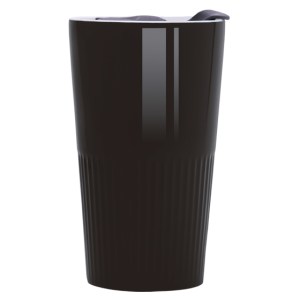 VASO DE CERÁMICA  DE DOBLE PARED MIAMI A2694 NEGRO (Cerámica)