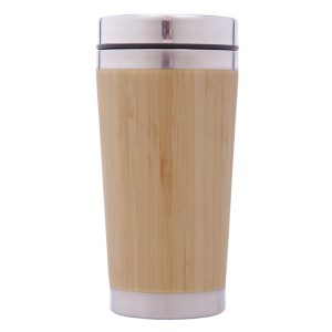 TERMO DOBLE PARED ACERO INOX. ALLEN A2704 CAFÉ (Acero Inoxidable / Bambú)
