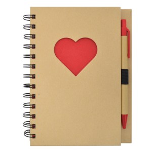 LIBRETA ECOLOGICA CORAZÓN LOVELY A2776 ROJO (Cartón)