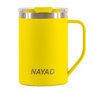 TARRO TÉRMICO DOBLE PARED ACERO INOX. 15 OZ. NAYAD METRO A2777 AMARILLO (Acero Inoxidable / Tritan)