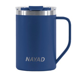 TARRO TÉRMICO DOBLE PARED ACERO INOX. 15 OZ. NAYAD METRO A2777 AZUL MARINO (Acero Inoxidable / Tritan)