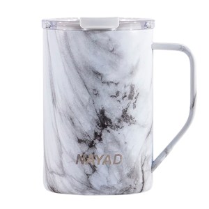 TARRO TÉRMICO DOBLE PARED ACERO INOX.  15 OZ. NAYAD METRO A2777 MARMOLEADO (Acero Inoxidable / Tritan)