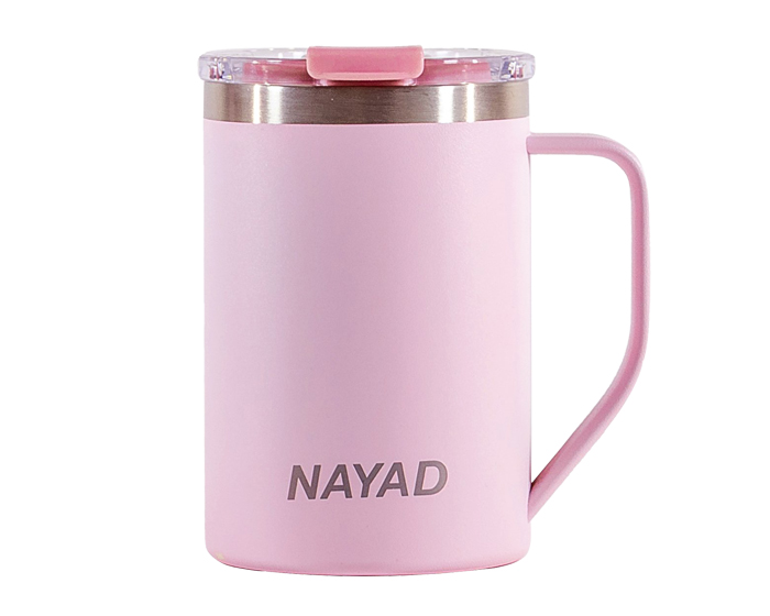 TARRO TÉRMICO DOBLE PARED ACERO INOX. 15 OZ. NAYAD METRO A2777 PALO DE ROSA (Acero Inoxidable / Tritan)