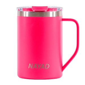 TARRO TÉRMICO DOBLE PARED ACERO INOX.  15 OZ. NAYAD METRO A2777 ROSA (Acero Inoxidable / Tritan)