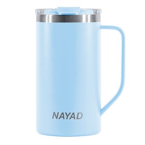 TARRO TÉRMICO DOBLE PARED ACERO INOX. 20 OZ. NAYAD METRO TALL  A2778 AZUL CLARO (Acero Inoxidable / Tritan)