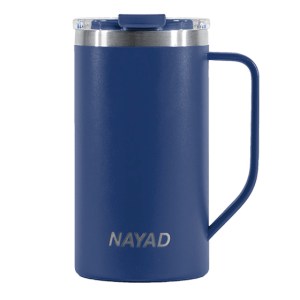 TARRO TÉRMICO DOBLE PARED ACERO INOX. 20 OZ. NAYAD METRO TALL  A2778 AZUL MARINO (Acero Inoxidable / Tritan)