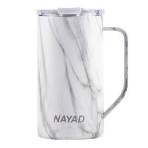 TARRO TÉRMICO DOBLE PARED ACERO INOX.  20 OZ. NAYAD METRO TALL  A2778 MARMOLEADO (Acero Inoxidable / Tritan)