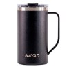 TARRO TÉRMICO DOBLE PARED ACERO INOX. 20 OZ. NAYAD METRO TALL  A2778 NEGRO (Acero Inoxidable / Tritan)