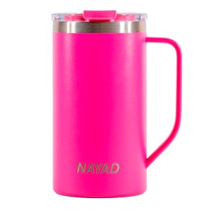 TARRO TÉRMICO DOBLE PARED ACERO INOX. 20 OZ. NAYAD METRO TALL  A2778 ROSA (Acero Inoxidable / Tritan)