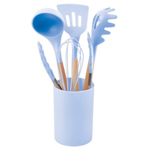UTENSILIOS DE COCINA COOKS A2793 AZUL CLARO (Madera / Silicón)
