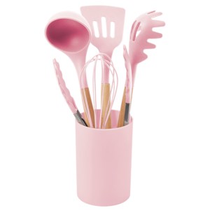 UTENSILIOS DE COCINA COOKS A2793 ROSA (Madera / Silicón)