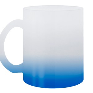 TAZA DE VIDRIO SATINADA SUBLIMACIÓN RAINBOW A2798 AZUL CLARO (Vidrio)