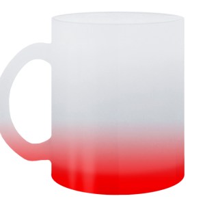 TAZA DE VIDRIO SATINADA SUBLIMACIÓN RAINBOW A2798 ROJO (Vidrio)