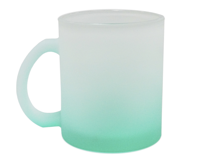 TAZA DE VIDRIO SATINADA SUBLIMACIÓN RAINBOW A2798 VERDE (Vidrio)