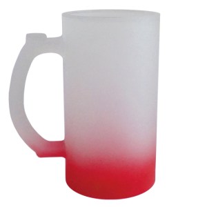 TARRO CERVECERO SATINADO SUBLIMACION CHELADO A2799 ROJO (Vidrio)