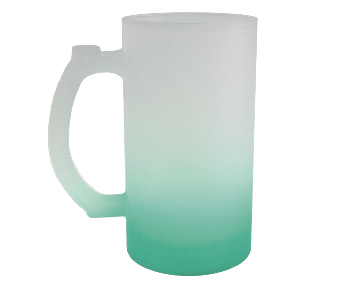 TARRO CERVECERO SATINADO SUBLIMACION CHELADO A2799 VERDE (Vidrio)