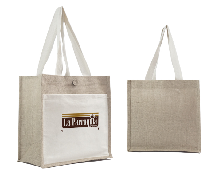 A2848_lrg.jpg Bolsa de Yute /Algodón Campestre A2848 Blanco (Algodón / yute)