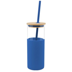 CILINDRO DE VIDRIO GLORY A2855 AZUL MARINO (Vidrio / Bambú / Silicón / Plástico)