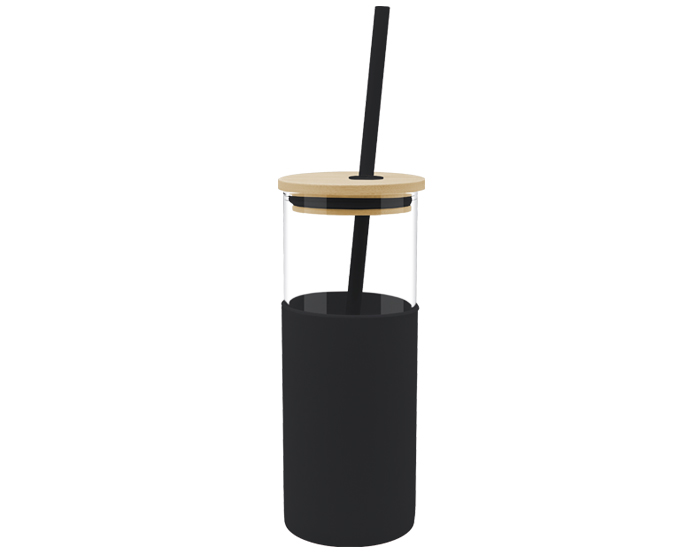 CILINDRO DE VIDRIO GLORY A2855 NEGRO (Vidrio / Bambú / Silicón / Plástico)