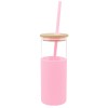 CILINDRO DE VIDRIO GLORY A2855 ROSA (Vidrio / Bambú / Silicón / Plástico)