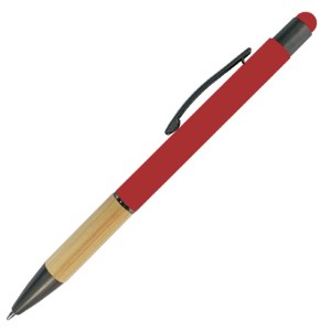 BOLÍGRAFO ECOLÓGICO ELEBAM A2921 ROJO (Aluminio, bambú y clip de metal)