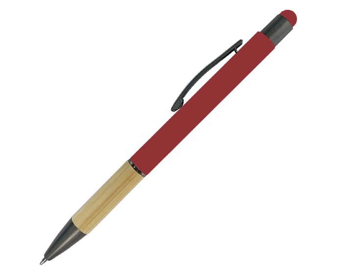 Bolígrafo Ecológico Elebam A2921 Rojo (Aluminio, bambú y clip de metal)