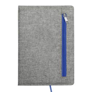 LIBRETA CON CIERRE ZIPPER A2922 AZUL (Poliéster y papel)