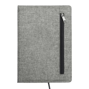 LIBRETA CON CIERRE ZIPPER A2922 NEGRO (Poliéster y papel)