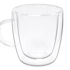 TAZA DE VIDRIO DE DOBLE PARED A2924 ZAZIL TRANSPARENTE (Vidrio Borosilicato)