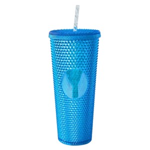 VASO DE PLÁSTICO DOBLE PARED TEXTURIZADO COCONUT A2927 AZUL (Plástico AS)