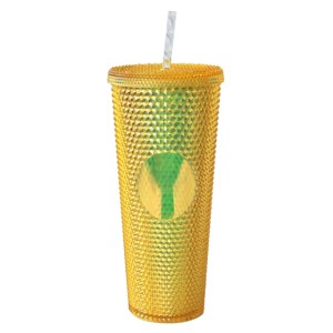 VASO DE PLÁSTICO DOBLE PARED TEXTURIZADO COCONUT A2927 ORO (Plástico AS)