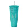 VASO DE PLÁSTICO DOBLE PARED TEXTURIZADO COCONUT A2927 TURQUESA (Plástico AS)