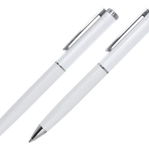SET DE BOLÍGRAFOS DE METAL MOZART A2941 BLANCO (Aluminio)