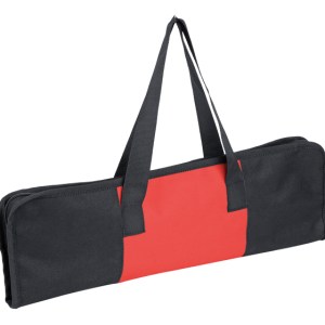 SET PARA ASADO CON BOLSA MAR Y TIERRA BBQ4523 ROJO (Poliéster / Acero Inoxidable)